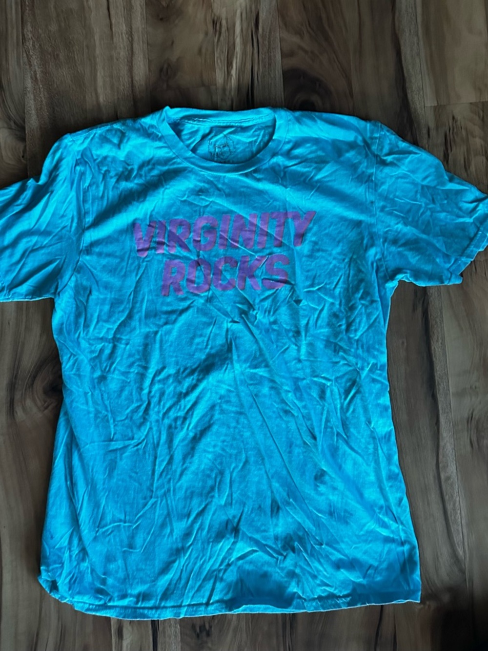 Men's Turquoise Graphic Tee with Pink